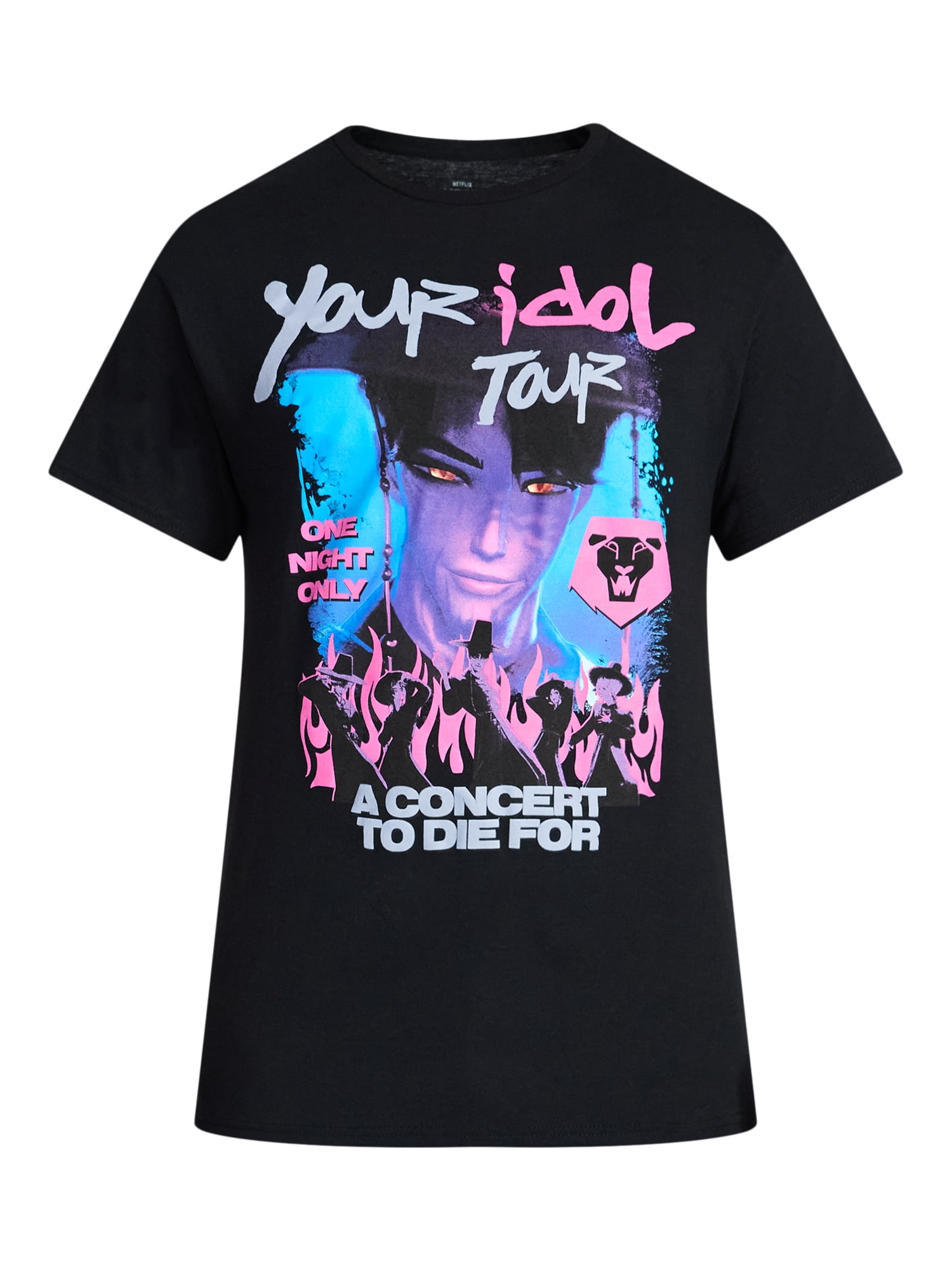 KPop Demon Hunters Men's and Big Men's Cotton Graphic Tee, Sizes S-3XL
