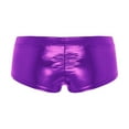 thumbnail image 5 of Sxiwei Women Metallic Booty Shorts Shiny Bottoms for Dancing, Raves, Festivals, Costumes Purple S, 5 of 6