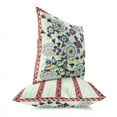 thumbnail image 3 of Leafy Peacock Circles Throw Pillow with Removable Cover in Red 20x20, 3 of 6