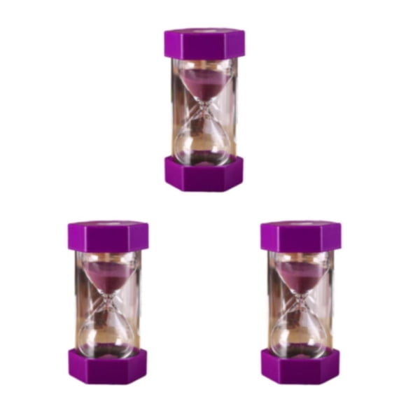 Transemion Gifts Hexagonal Sandglass Timer Made Of Plastic And Glass Stable And Durable.Easy To Sand Timer As Shown 3Set