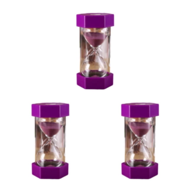 Transemion Gifts Hexagonal Sandglass Timer Made Of Plastic And Glass Stable And Durable.Easy To Sand Timer As Shown 3Set