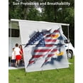 thumbnail image 3 of 4th of July RV Awning Sun Shade Screen 9'X7' Patriotic American Flag Mesh Sunscreen Torn Paper Awning Shade Screen with Zipper UV Blocker Completed Kits Outdoor Canopy for RV Motorhome Camper Travel, 3 of 7