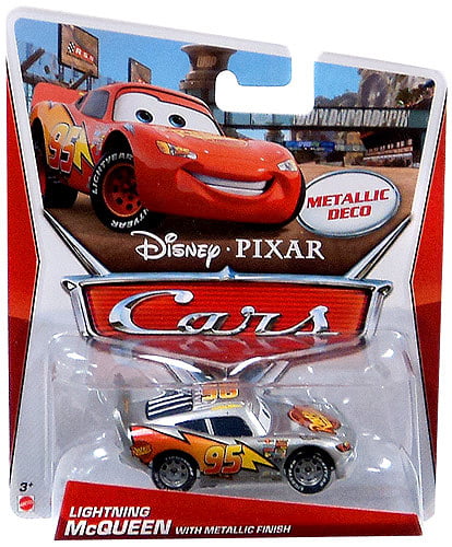 Disney Pixar Cars 1:55 Silver Lightning McQueen Metallic Finish New Car Model 