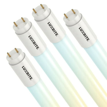 Luxrite 4FT T8 LED Tube Lights, 12W/15W/18W Tunable, 5CCT 3000K-6500K, Ballast Bypass, Up to 2250LM, UL, DLC 4 Pack