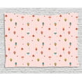 thumbnail image 1 of Ice Cream Tapestry, Pastel Pink Striped Backdrop with Hearts Different Toppings on Sticks and Cones, Wall Hanging for Bedroom Living Room Dorm Decor, 60W X 40L Inches, Multicolor, by Ambesonne, 1 of 2