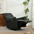 thumbnail image 3 of Recliner Chair, 270° Power Swivel Rocker Recliner Chair with USB Ports, Extra Large Footrest, Side Pocket, Electric Glider Reclining Sofa for Living Room Bedroom, Black, 3 of 6