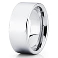 thumbnail image 2 of Silly Kings 12mm Polished Silver Tungsten Carbide Wedding Ring Flat Shiny Comfort Fit Band Mens, 2 of 3