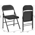 thumbnail image 2 of 4 Pack Folding Chairs, Portable Foldable Chairs with Full Metal Frame, Black, 2 of 7