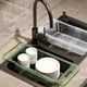 thumbnail image 2 of Cateissary Cesta de plástico multifuncional con cesta de filtro de lavabo de verduras telescópica flexible verde hialino Type2 NO2, 2 of 6