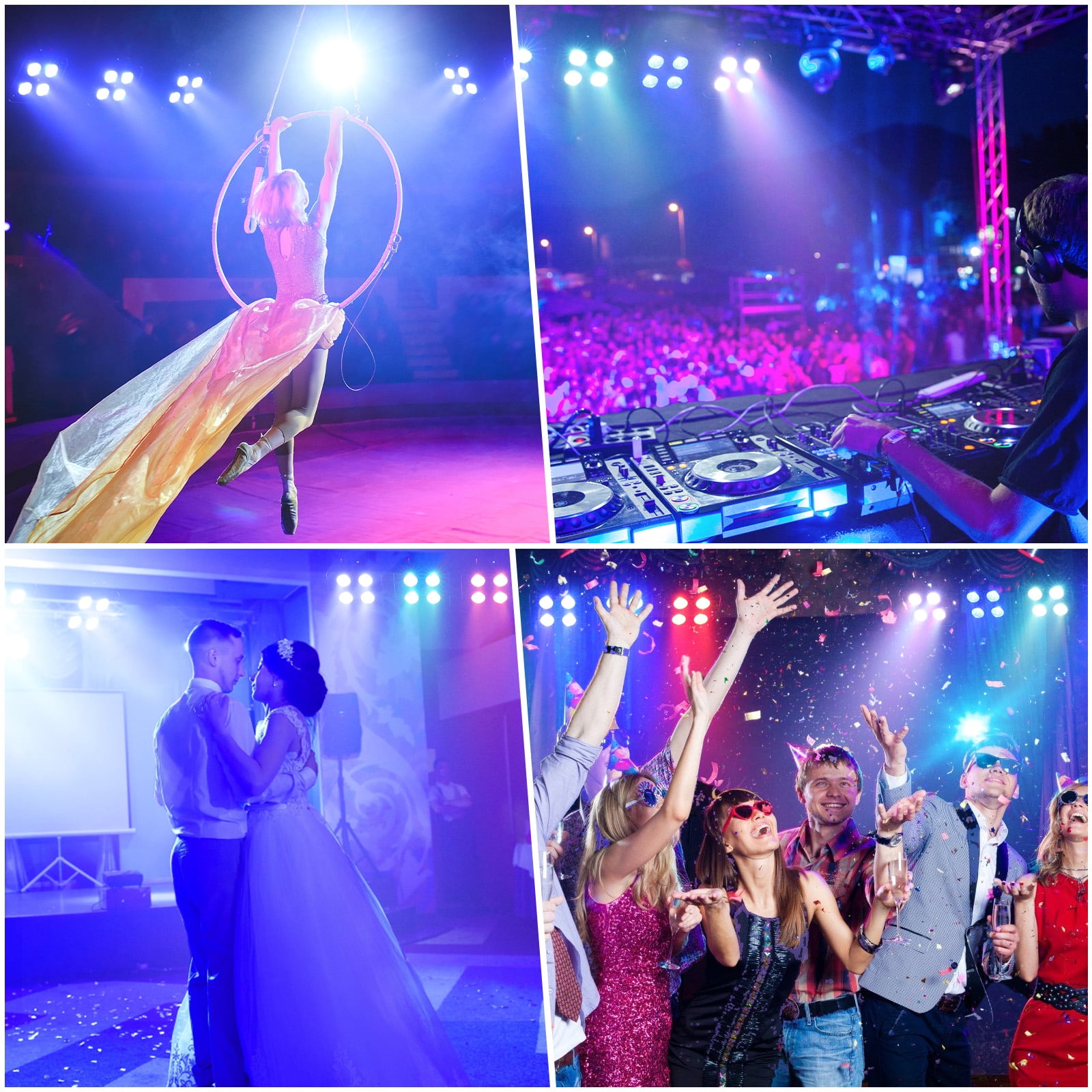 Battery Powered Rechargeable Par Light - 4*18W 6IN1 RGBWA+UV Wireless Par Light by Remote/APP/DMX512 Control Sound Activated LED Up Lights for Event Wedding Church Stage Party Indoor Uplighting