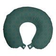 thumbnail image 1 of Retro Travel Pillow Neck Rest, Geometric Concentric Circles Oval Shaped Inner Ellipses Vintage Design, Memory Foam Traveling Accessory Airplane and Car, 12", Petrol Blue Jade Green, by Ambesonne, 1 of 2