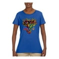 thumbnail image 2 of Keep It Wild Colorful Elephant Face Animal Lover Womens Graphic T-Shirt, Royal, 3XL, 2 of 3