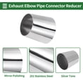 thumbnail image 4 of Rebajadora de codo de escape mandrel de 2" OD a 2.5" OD, adaptador de tubo de acero inoxidable 201, longitud de 2 pulgadas, tono plateado, 4 of 7