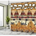thumbnail image 5 of Ambesonne Animal Shower Curtain, Hunt Zebra Tribe Ethnic, 69"Wx70"L, Ruby Mustard, 5 of 5