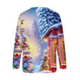 thumbnail image 5 of Qiopertar Mode Femmes Imprimé Col Rond Pull Manches Longues Blouse Confortable Chandail en Molleton Liquidation Livraison Gratuite à Moins de 5$ jusqu'à 90 % de Réduction, 5 of 5