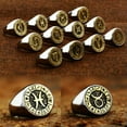 thumbnail image 2 of HOOUN Retro Signs Of The Zodiac Constellation Ring Stainless Steel Men Women Gift Ring-11-Aquarius, 2 of 6