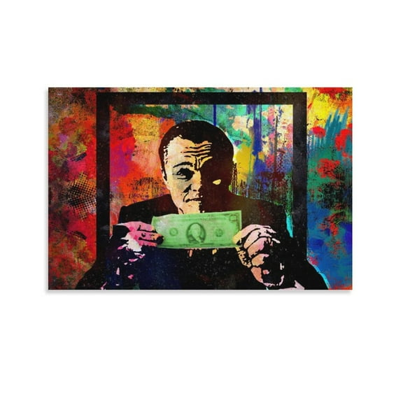 Wolf of Wall Street Abstract Pastel Black Floating Canvas Art Poster And Wall Art Picture Print Modern Family Bedroom Decor Posters,Unframe-style,08x12inch(20x30cm)