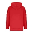 thumbnail image 5 of Arlun Hoodies for Women Trendy Oversized Solid Color Sweatshirts Fall Long Sleeve Pullover Y2K Tops Casual Baggy Workout Hooded Sweatshirts with Side Pockets Red M, 5 of 6