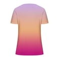 thumbnail image 5 of ZQGJB Casual Button V Neck Henley Tops for Women Tie Dye Gradient Print Summer Short Sleeve Graphic Tunic Blouse Trendy Relaxed Fit Soft Cotton T-Shirts Purple XXXXL, 5 of 5