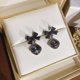 thumbnail image 1 of 2023 nueva joyería de moda Color negro Bowknot cubo cristal pendiente cuadrado arco pendientes para mujer bonito regalo Tan Jianjun unisex, 1 of 2