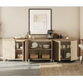 thumbnail image 2 of WAMPAT Sideboards Buffet Cabinet, 106" Wide Wooden Credenza Storage Cabinet with 6 Doors, Modern Kitchen Accent Cabinet with 9 Compartments for Living Room, Hallway, Light Oak, 2 of 6