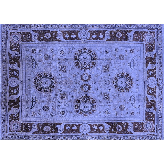 Ahgly Company Indoor Rectangle Oriental Blue Industrial Area Rugs, 2' x 5'