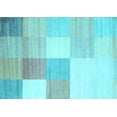 thumbnail image 1 of Ahgly Company Indoor Rectangle Checkered Light Blue Modern Area Rugs, 2' x 5', 1 of 4