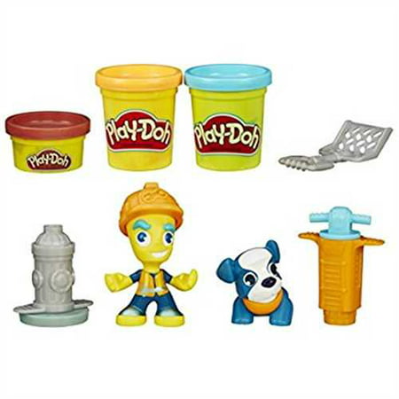 Play-Doh Town Road Worker & Pup Set with 3 Cans of