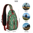 thumbnail image 5 of Sling Backpack,Green Christmas Santa and Icon Pattern Crossbody Bag with Water Bottle Holder,Waterproof Sling Bag for Men/Women with Chest Phone Holder for Hiking,Travel, 5 of 6