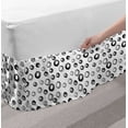 thumbnail image 2 of Geometric Circle Bed Skirt, Abstract Various Round Pattern with Reflections in Minimalist Design, Elastic Bedskirt Dust Ruffle Wrap Around for Bedding Decor, 4 Sizes, Black White, by Ambesonne, 2 of 2