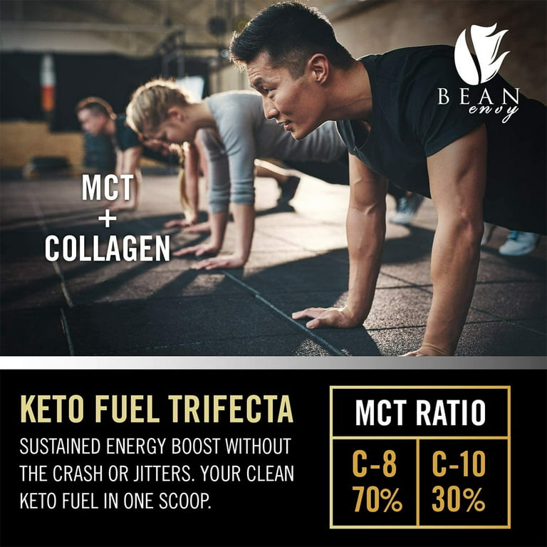 Bean Envy MCT Oil Powder with Collagen and Acacia - Gluten & Dairy-Free -  Keto Creamer for Coffee, Ice Cream, Shakes and Smoothies Chocolate