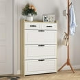 thumbnail image 5 of GVN Shoe Storage Cabinet, Shoe Organizer,Shoe Storage Cabinet with 3 Flip Drawers and 2 Storage Drawers,White & Natural, 5 of 13