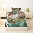 thumbnail image 4 of Castle Fairy Rustic Camo Bass Twin Sheets 3pcs,Wooden Plank Outdoor Fishing Bedding,Brown Olive,1 Fitted Sheet,1 Flat Sheet and 1 Pillowcase, 4 of 6
