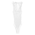 thumbnail image 4 of Aislor Lingerie Résille pour Femmes Justaucorps Transparent Monokini une Pièce Maillot de Bain Blanc Taille Unique, 4 of 5