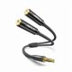 thumbnail image 1 of Chenchen Headphone Splitter, Audio Splitter 3.5mm Male TRS to 2 Dual 3.5mm Female Adapter Nylon-Braided Stereo Y Aux Cable for iPhone, Samsung, Tablets, Laptop, PlayStation and More [Black], 1 of 1