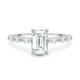 thumbnail image 2 of ESTE ORIGIN 2.00Ct Emerald Cut Moissanite Solitaire Engagement Ring - Marquise & Round Accent Band in 14K White Gold for Women US 9.5, 2 of 8