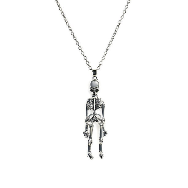 Collar de Halloween con colgante de cabeza de calabaza, murciélago y calavera fantasma
