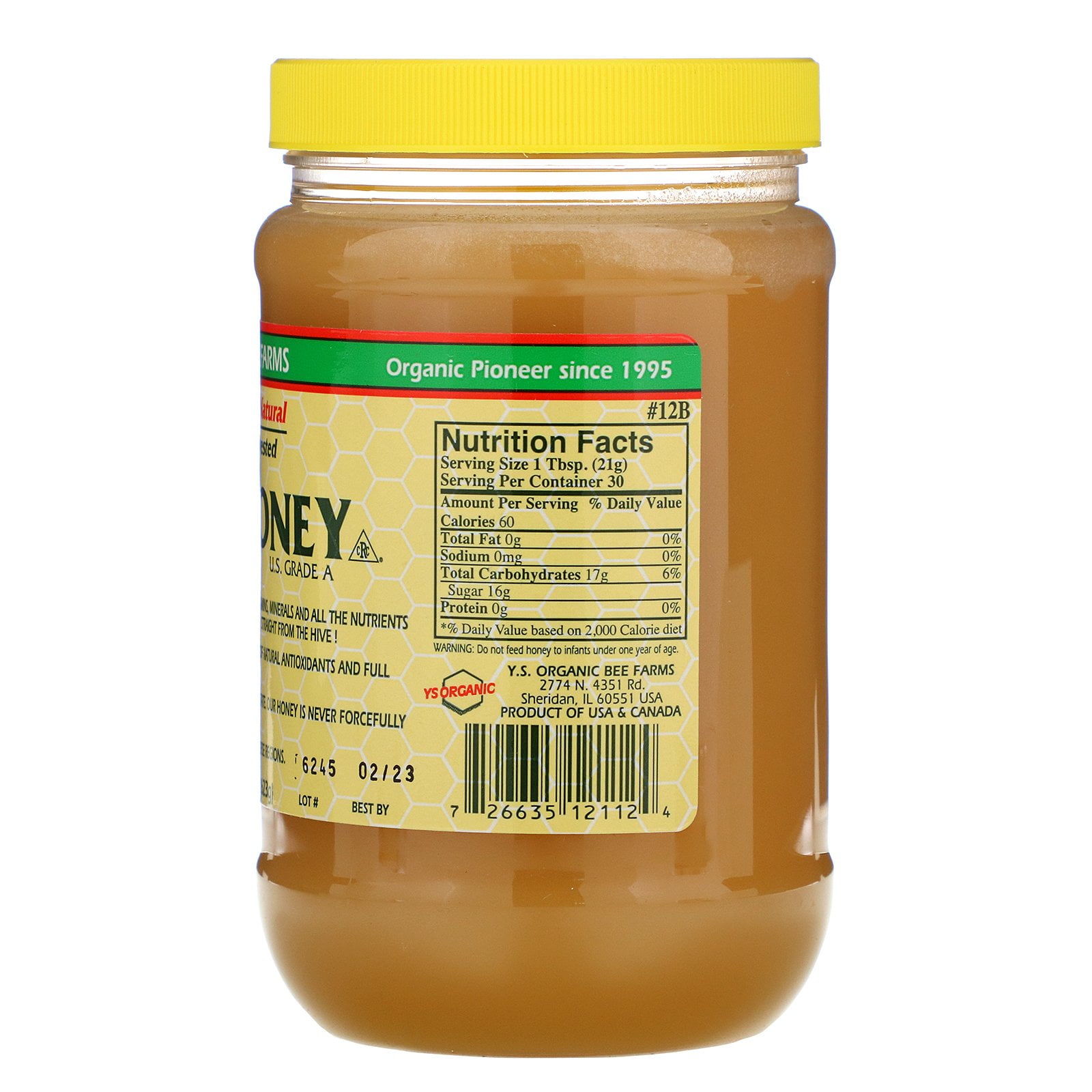 Ys Organic Bee Farms Raw Honey 22 Oz Walmart Com Walmart Com