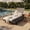 Beige+Black, variant on Harper & Bright Designs Acacia Wood Outdoor Chaise Lounge, Patio Lounge Chairs with 3-Fold Cushion and Headrest, Sun Lounge with Space Available On One Side for Poolside Garden, Cream+Light Teak