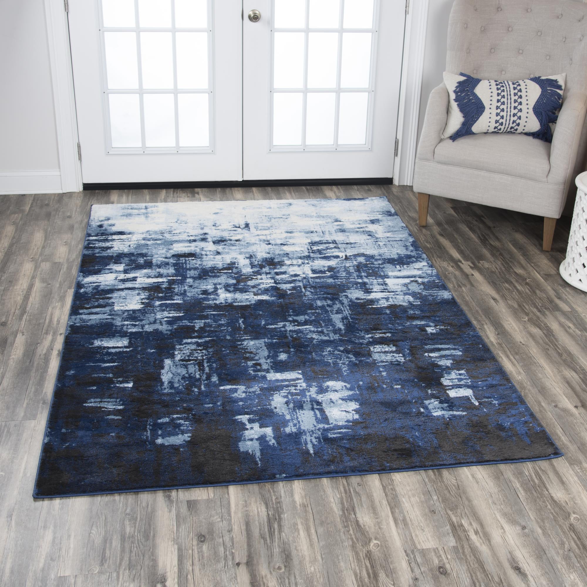 Rizzy Home Encore Blue Abstract Shag 8' x 10' Area Rug