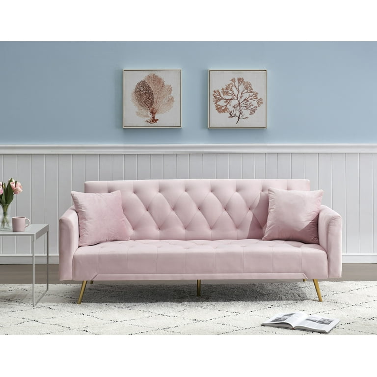 Small pink futon deals