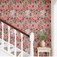 thumbnail image 2 of S4sassy Removable Nature-inspired Waterproof Wall Wrap, Textured Finish Wallcover, Blooming Garden Flower Contact Paper for Walls, Dresser, Self Adhesive Vinyl Wallpaper Roll- Pink (25"x120"), 2 of 9