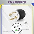thumbnail image 2 of ENERLITES NEMA L14-30P Locking Plug Connector for Generator, Twist Lock Male Plug, 30A, 125/250 Volt ,3 Pole, 4 Wire Grounding, Industrial Grade Heavy Duty, UL Listed, 66470-BK, Black, 2 of 7