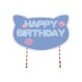 thumbnail image 1 of Bearachild Tarjeta de papel, 0 Uds., cartel de feliz cumpleaños, decoraciones de cumpleaños para fiesta de cumpleaños Kits de decoración para fiestas Azul 7 pulgadas, 1 of 6