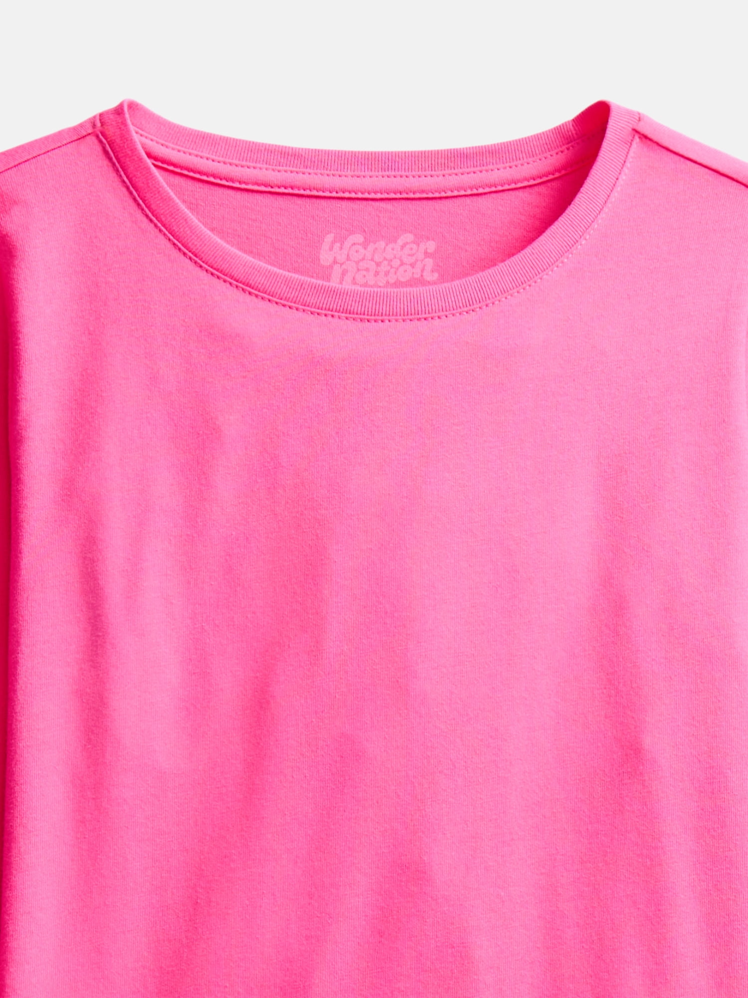 Wonder Nation Girls Kid Tough Tee with Long Sleeves, Sizes 4-18 & Plus