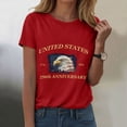 thumbnail image 2 of CAICJ98 Women's Shirt 250Th America Anniversary Casual Printed Crew Neck T-Shirt Faith Freedom 250 Years Womens Tshirts (Red,L), 2 of 8