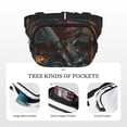 thumbnail image 5 of Easygdp Vibrant Skull Soldier Fanny Packs for Women Men, Belt Bag, Fashion Crossbody Bags, for Workout/Running/Hiking, 5 of 9