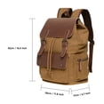 thumbnail image 2 of KAUKKO Mochila de lona vintage-Gran capacidad, mochila multifuncional duradera para exteriores-MARRÓN, 20L, 2 of 4