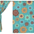 thumbnail image 3 of Coolnut 2PCS Sunflowers On Stripes Sheer Gauze Door Curtains, 78"x55" Window Curtain Drapes for Living Room Kids Bedroom Window Treatment, 3 of 4