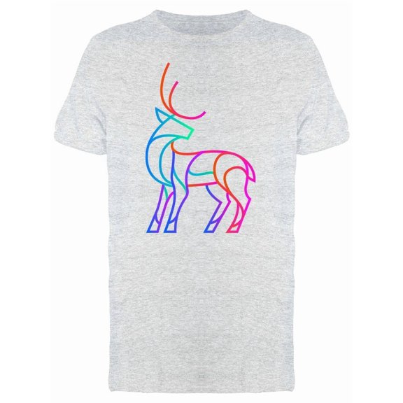 Colorful Abstract Deer Line Art Tee Men's -Image by Shutterstock